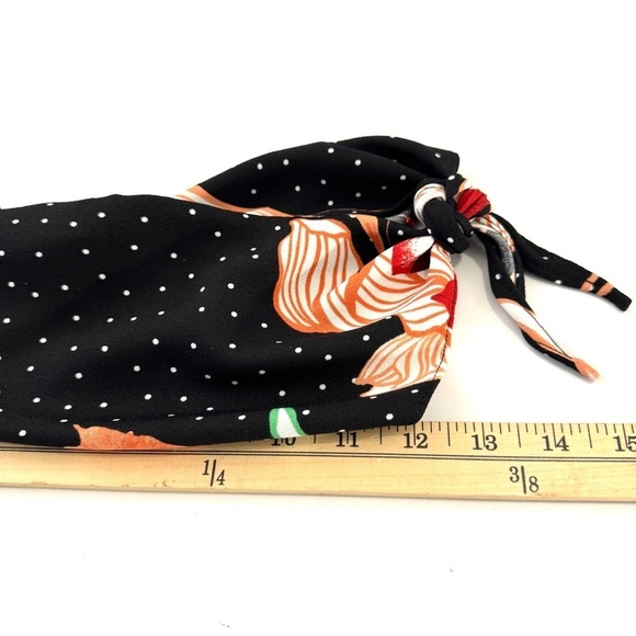 River Island Women’s US Sz 12 Black Floral Spot Longline Blazer Top Open Front - Picture 12 of 13